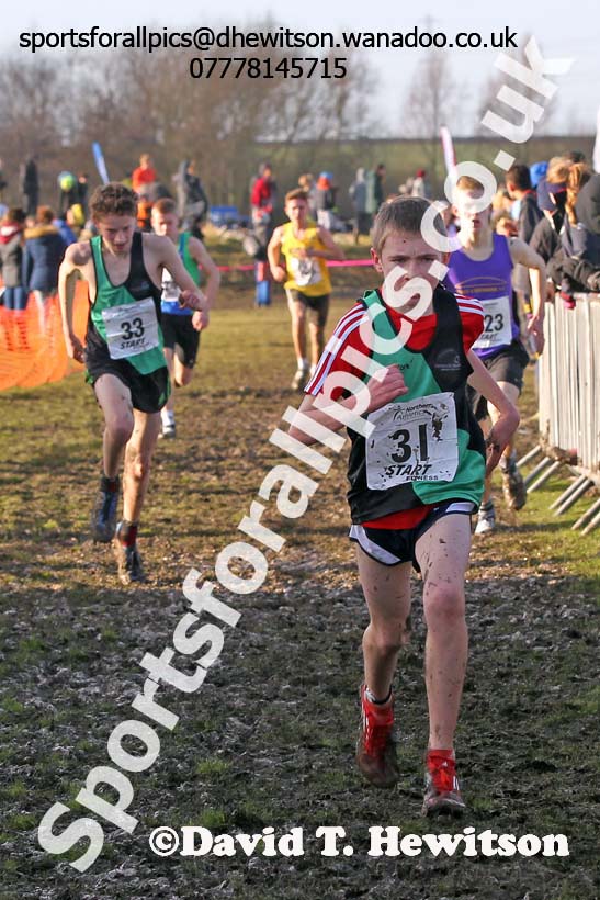 Boys under-15s Northern Cross Country  Championships, Pontefract. Photo: David T. Hewitson/Sports for All Pics
